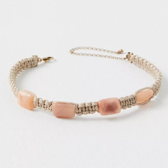 FREE PEOPLE Sweet Carolina Choker In Rose Quartz NWT - Picture 2 of 6